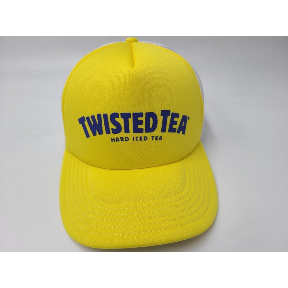 Twisted Tea Hard Iced Tea Mesh Trucker Snapback Hat Cap Men Women Yellow White